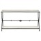 Arlene Updated Traditional White Travertine Bronze Iron Rectangular Console Table|Kathy Kuo Home