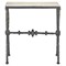 Arlene Updated Traditional White Travertine Bronze Iron Rectangular Side Table|Kathy Kuo Home