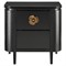 Sazana Modern Classic Black Oak Demilune Nightstand|Kathy Kuo Home