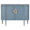 Sazana Modern Classic Blue Linen Oak Demilune Sideboard|Kathy Kuo Home
