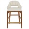 Camila Modern Classic Cream Performance Brown Oak Counter Stool|Kathy Kuo Home