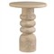 Melanie Modern Classic Beige Concrete Round Pedestal Accent Table|Kathy Kuo Home