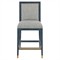 Bella Coastal Beach Grey Performance Blue Rattan Counter Stool|Kathy Kuo Home