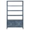 Bella Coastal Beach Blue Rattan Wood Etagere|Kathy Kuo Home