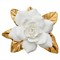 AERIN French Country Porcelain Gilded Gardenia White Floral Sculpture|Kathy Kuo Home