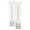 AERIN Sancia Traditional Gold Rim Glass Taper Candleholder with Sleeve - Set of 2