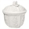 AERIN Josepha French Country White Ceramic Floral Canister - Small|Kathy Kuo Home