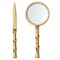 AERIN Ava Coastal Beach Gold Brass Bamboo Magnifying Glass and Letter Opener|Kathy Kuo Home