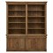 Arwen Updated Traditional Brown Reclaimed Pine Wood Double Bookcase|Kathy Kuo Home