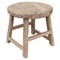 Zyra Coastal Beach Bleached Brown Elm Wood Round Side Table|Kathy Kuo Home