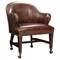 Kathleen Updated Traditional Brown Leather Game Chair|Kathy Kuo Home