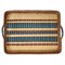 Juliska Danish Coastal Beach Navy Woven Wicker Rectangular Serving Tray - 21&quot;|Kathy Kuo Home