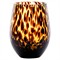Juliska Puro Modern Classic Espresso Tortoise Shell Stemless Wine Glass|Kathy Kuo Home