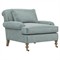 Carter Updated Traditional Light Blue Performance Velvet Caster Chair and a Half|Kathy Kuo Home