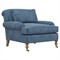 Carter Updated Traditional Blue Performance Velvet Caster Chair and a Half|Kathy Kuo Home