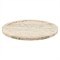 Laura Coastal Beach Silver Travertine Lazy Susan - 14&quot;|Kathy Kuo Home