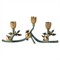 Bernadette French Country Patina Brass Floral Candleholder|Kathy Kuo Home