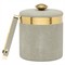 Langston Updated Traditional Sand Faux Shagreen Ice Bucket with Tong|Kathy Kuo Home