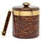Maximilian Updated Traditional Brown Faux Tortoise Ice Bucket with Tong|Kathy Kuo Home