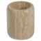 Selene Coastal Beach Beige Travertine Marble Brush Holder|Kathy Kuo Home