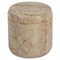 Selene Coastal Beach Beige Travertine Marble Canister|Kathy Kuo Home