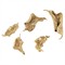 John Richard Curling Leaves Modern Classic Gold Metal Wall Sculpture - Set of 5|Kathy Kuo Home