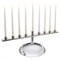 Simon Pearce Riverstone Modern Classic Silver Stainless Steel Menorah Candleholder|Kathy Kuo Home