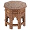 Bree Updated Traditional Brown Mango Wood Bone Inlay Side Table|Kathy Kuo Home