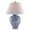 Leala Coastal Boho Hand Glazed Blue Ceramic Table Lamp