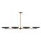 Griffith Mid Century Antique Brass Frame Black Shade Linear Chandelier|Kathy Kuo Home