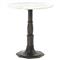 Hervey French Country White Marble Top Dark Grey Iron Pedestal Round Side Table|Kathy Kuo Home