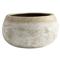 Courtney French Distressed Ash Stone Beige Round Terracotta Planter - Large|Kathy Kuo Home