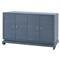 Meredith Regency Navy Blue Grasscloth Chow Cabinet|Kathy Kuo Home