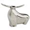Horned Bull Raw Nickel Sculpture - Small