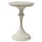 Palecek Spruce French Country White Stonecast Round Outdoor Pedestal Side Table|Kathy Kuo Home