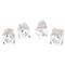 John-Richard Nickel Plated White Geode Crystal Napkin Rings - Set of 4|Kathy Kuo Home