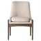 Olena Mid Century Beige Upholstered Brown Wood Frame Dining Side Chair|Kathy Kuo Home