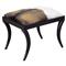 Neta Black Saber Goat Hide Stool|Kathy Kuo Home