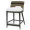 Palecek Fritz Coastal Beach White Performance Striped Grey Rope Counter Stool|Kathy Kuo Home