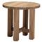 Croquet Coastal Natural Teak Round Outdoor Side End Table|Kathy Kuo Home