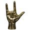 Farella Industrial Loft Brass I Love You Hand Sculpture|Kathy Kuo Home