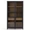 Clarence Rustic Lodge Black Oak Wood Clear Glass Door Display Case|Kathy Kuo Home
