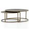 Ena Modern Regency Antique Brass Shagreen Round Nesting Round Coffee Table|Kathy Kuo Home