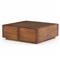Scarlett Rustic Brown Reclaimed Wood Square Storage Coffee Table|Kathy Kuo Home