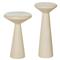 Mika Industrial Bazaar Beige Concrete Pedestal Accent Tables - Set of 2