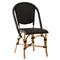 Gene Coastal Beach Black Woven Rattan Dining Side Chair|Kathy Kuo Home