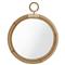 Talia Coastal Beach Brown Rattan Wall Round Mirror - Small