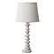 Clyde French Country Fabric Shade White Resin Table Lamp|Kathy Kuo Home