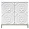 Tyrol Modern White Hardwood Flower Detail 2 Door Nightstand|Kathy Kuo Home