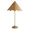 Parasol Coastal Antique Brass Handwoven Rattan Parasol Shade Table Lamp|Kathy Kuo Home